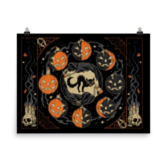 Jack O'Lantern Moon Phase Phases Poster