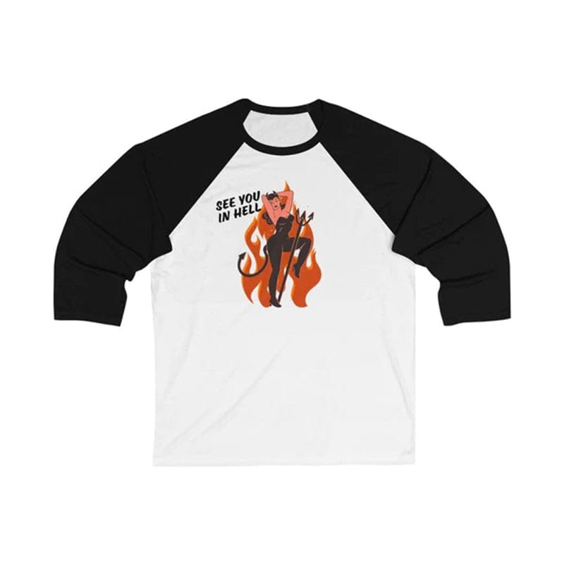 See You in Hell Unisex 3\4 Sleeve Baseball Tee