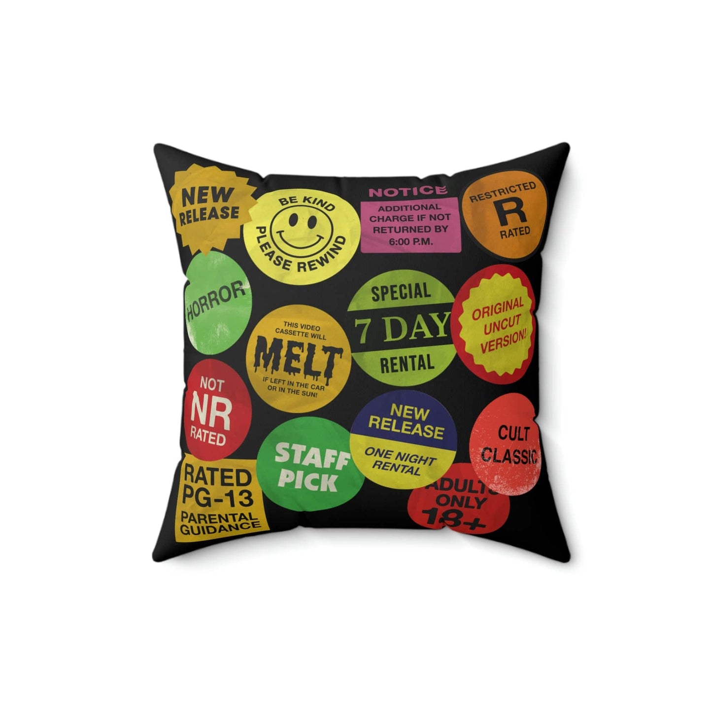 VHS Sticker Faux Suede Pillow Case