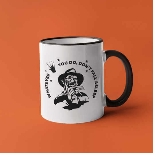 Don't Fall Asleep Mug with Black Accent