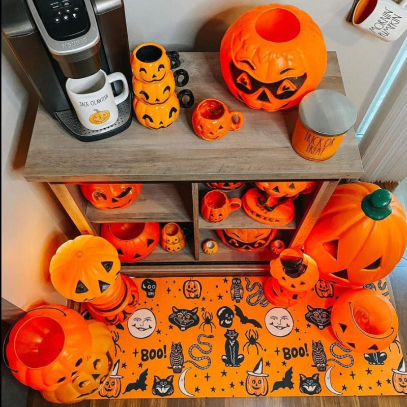 Vintage Halloween Kitchen Mat Extended Size Kitchen Mat 48"x17"