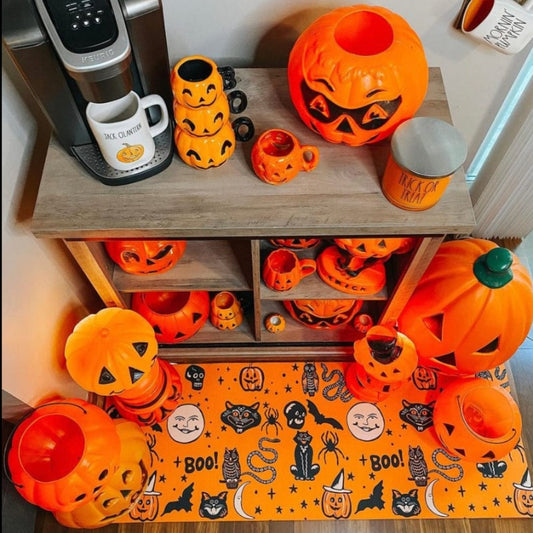 Vintage Halloween Kitchen Mat Extended Size Kitchen Mat 48"x17"