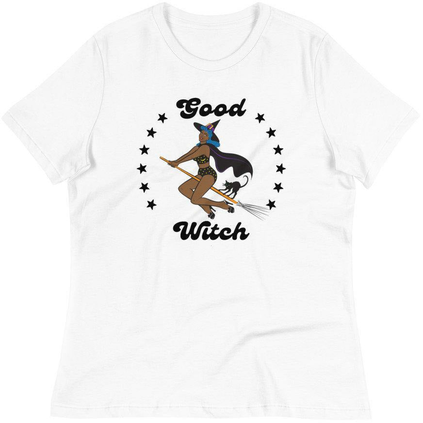 Melanated Good Witch Halloween Pin Up Women's Tee Printify