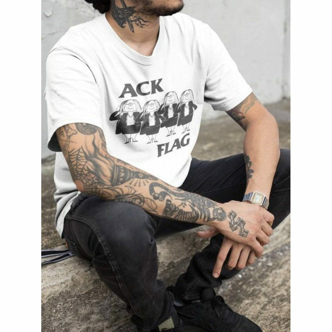 Ack Flag Black Flag Cathy Mash Up Parody Tee Wearecrimsonclover