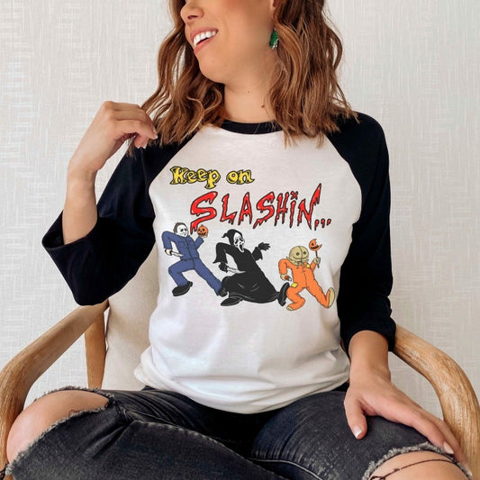 Keep on Slashin' Unisex 3\4 Sleeve Baseball Tee