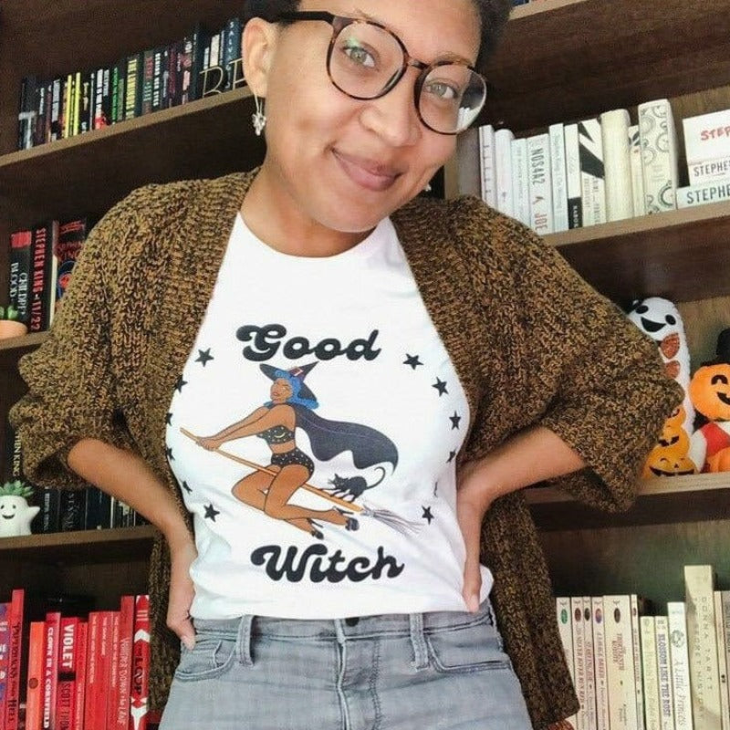 Melanated Good Witch Halloween Pin Up Tee