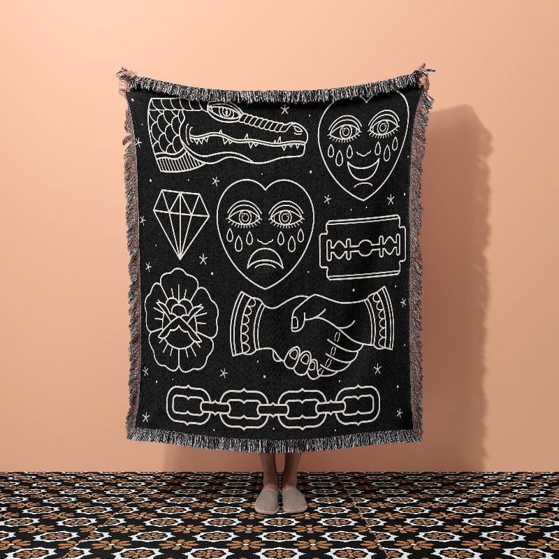 Tattoo Flash Woven Blanket