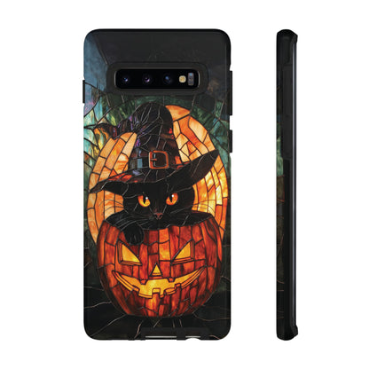 Witch's Cat Stained Glass Effect Phone Case