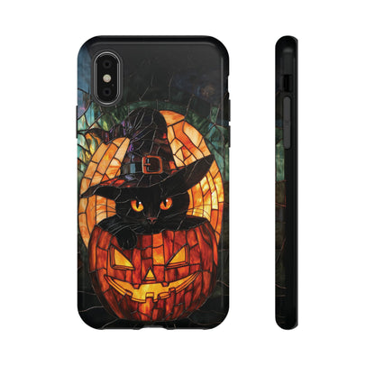 Witch's Cat Stained Glass Effect Phone Case