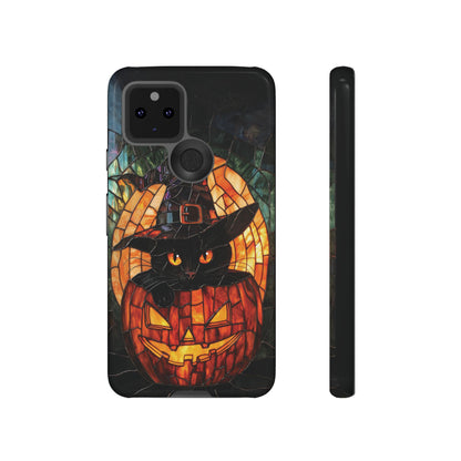 Witch's Cat Stained Glass Effect Phone Case