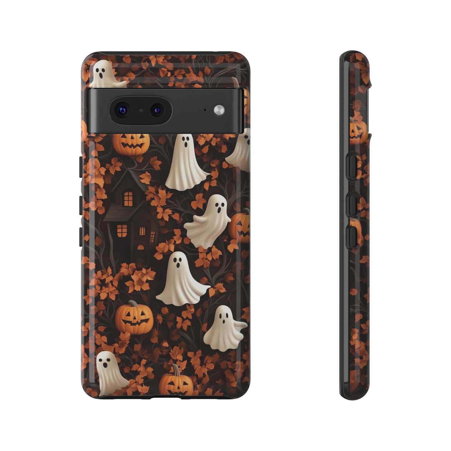 Halloween Ghosts & Autumn Leaves 3D Effect Phone Case