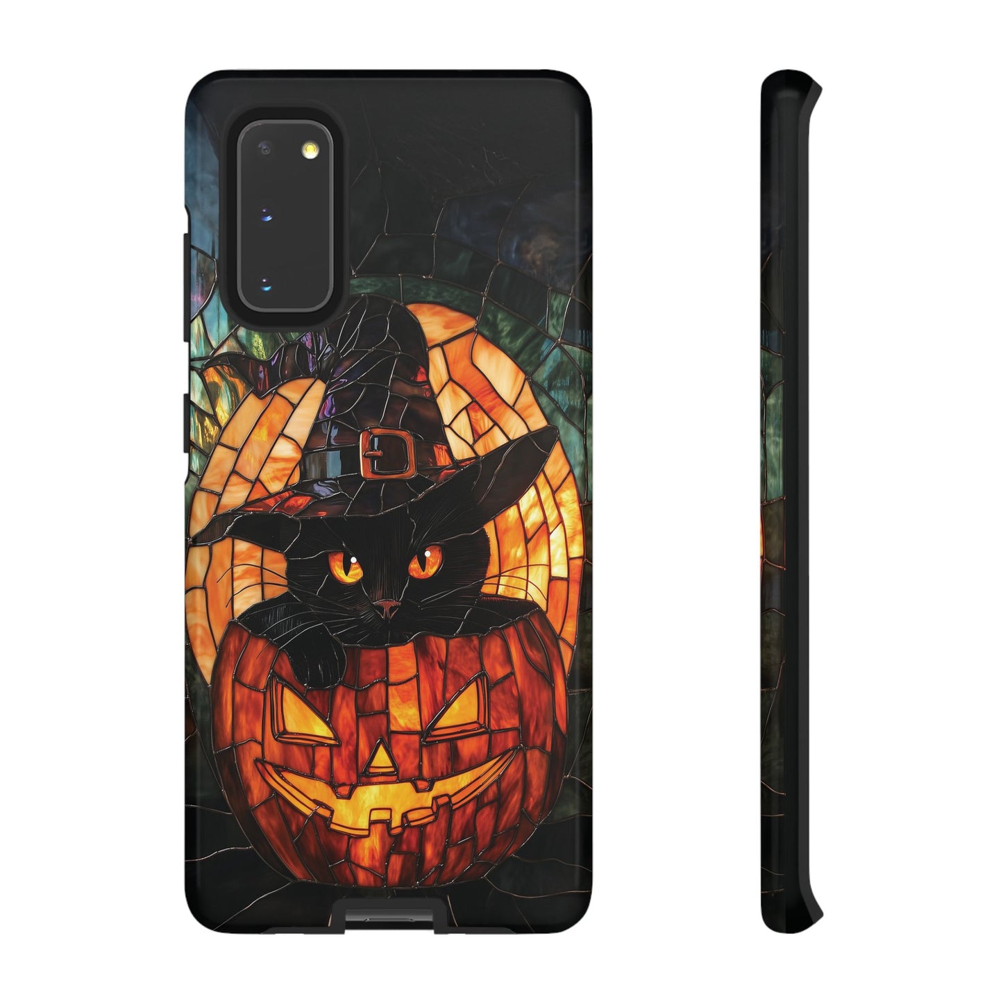 Witch's Cat Stained Glass Effect Phone Case