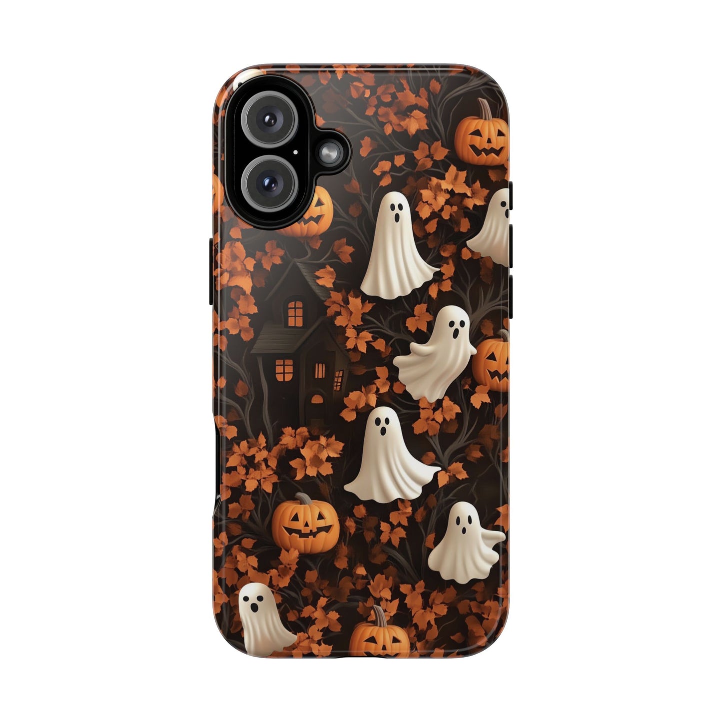 Halloween Ghosts and Leaves 3D Effect Phone Case