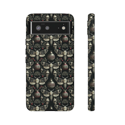 Dark Moth and Skull Holiday Phone Case