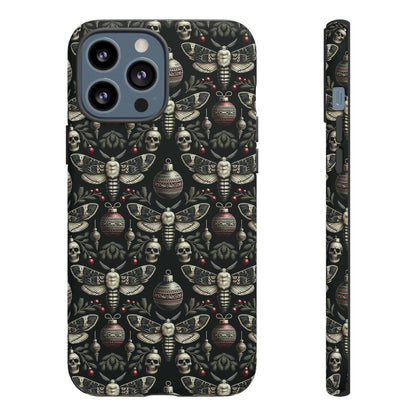 Dark Moth and Skull Holiday Phone Case