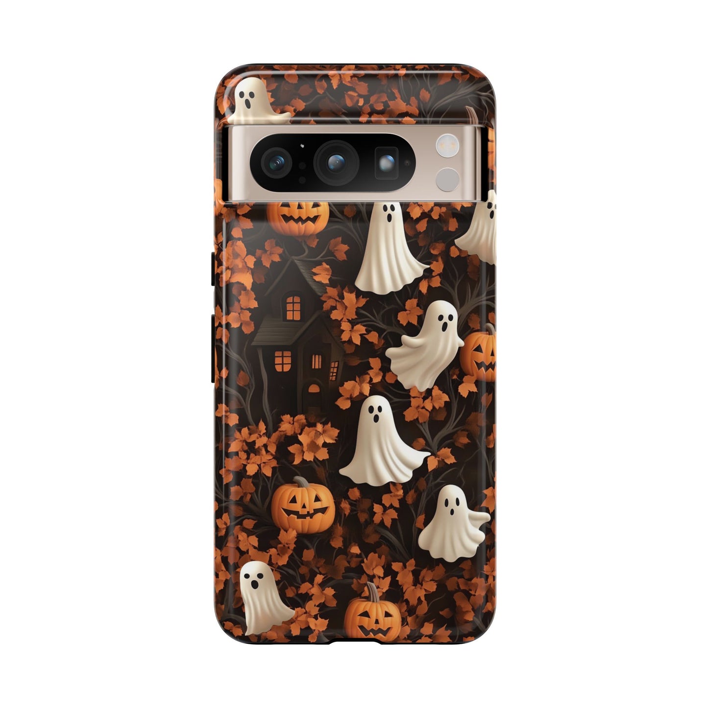 Halloween Ghosts & Autumn Leaves 3D Effect Phone Case