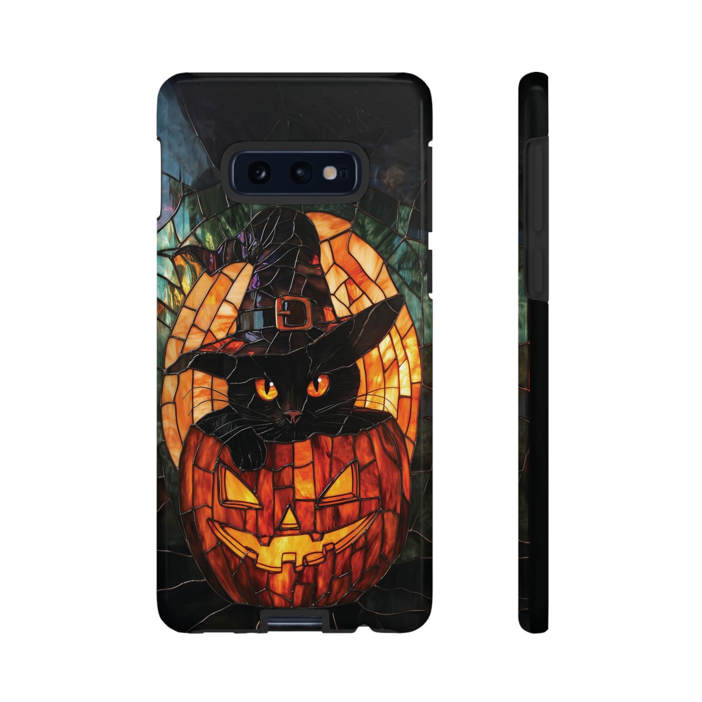 Witch's Cat Stained Glass Effect Phone Case