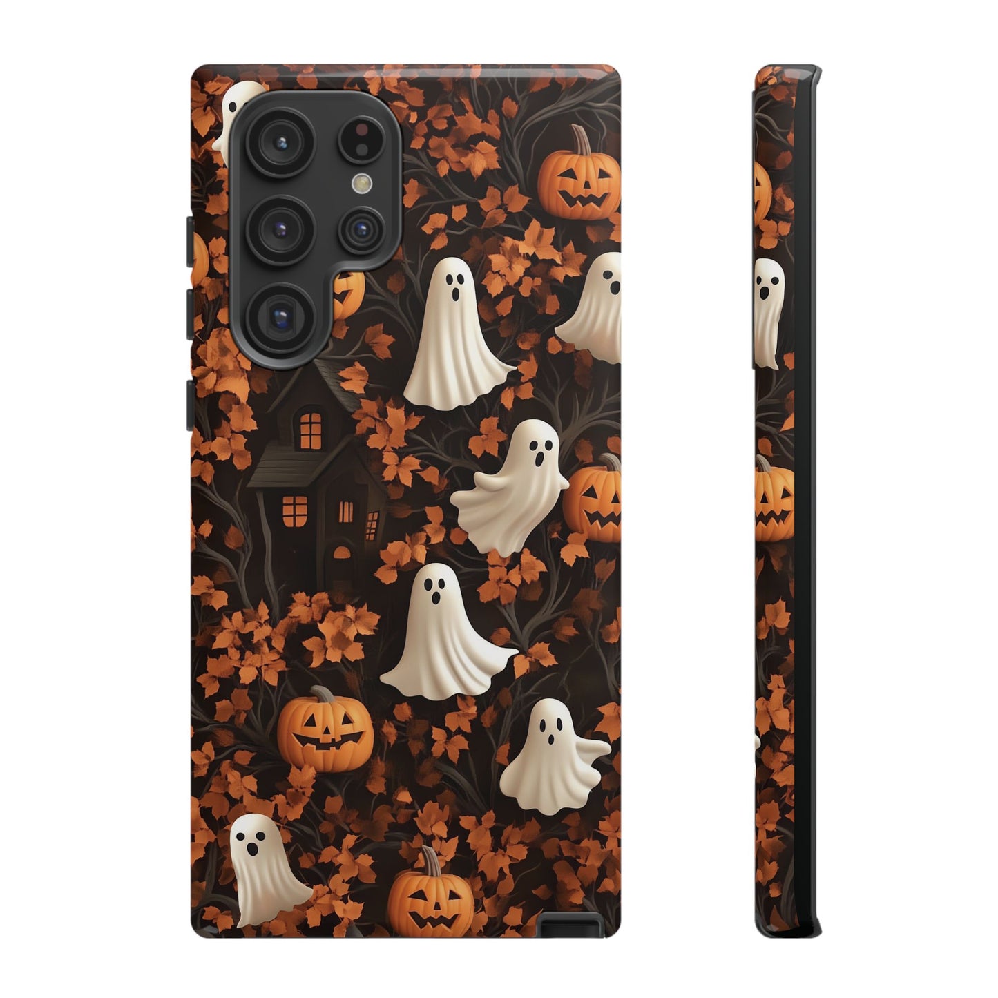 Halloween Ghosts & Autumn Leaves 3D Effect Phone Case