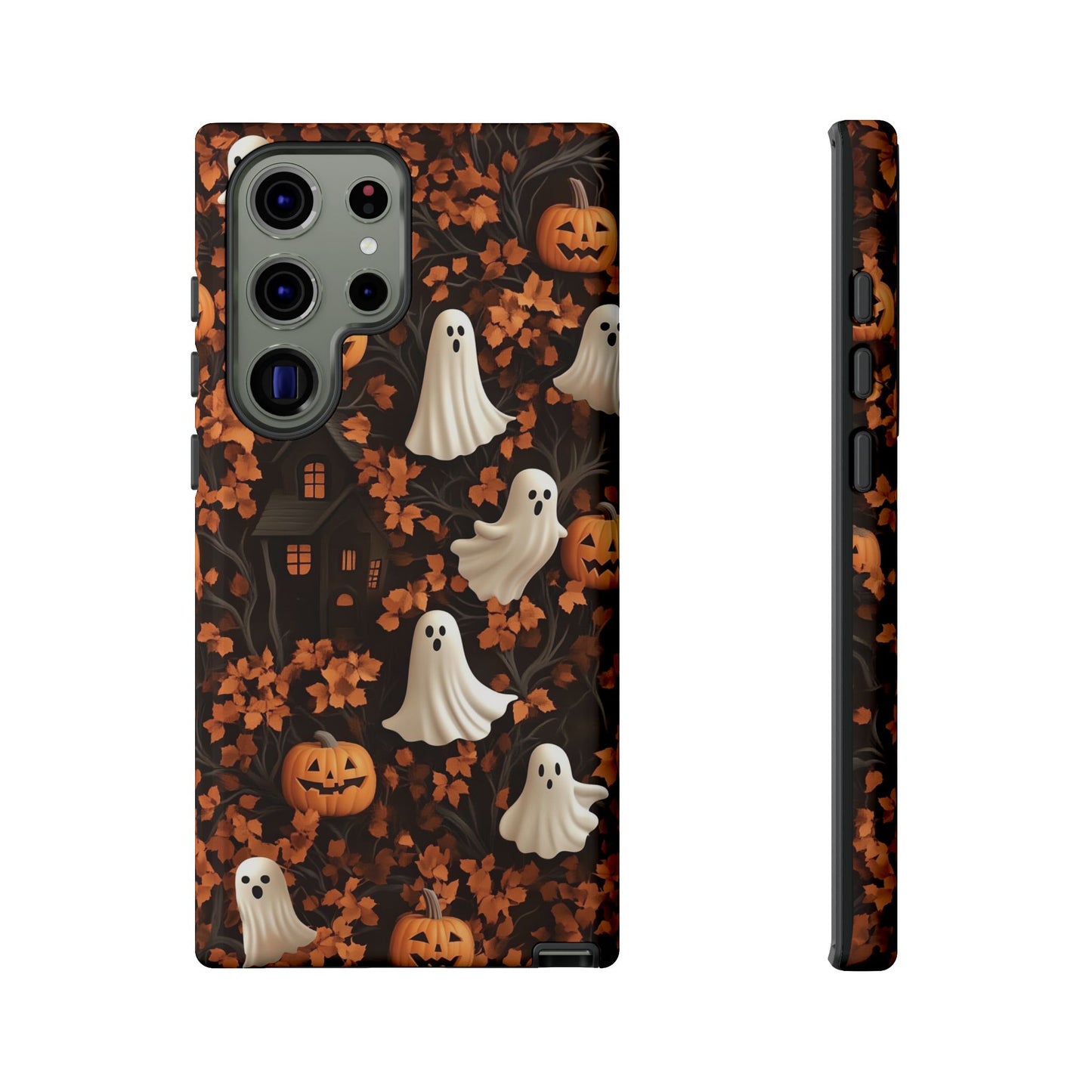 Halloween Ghosts & Autumn Leaves 3D Effect Phone Case