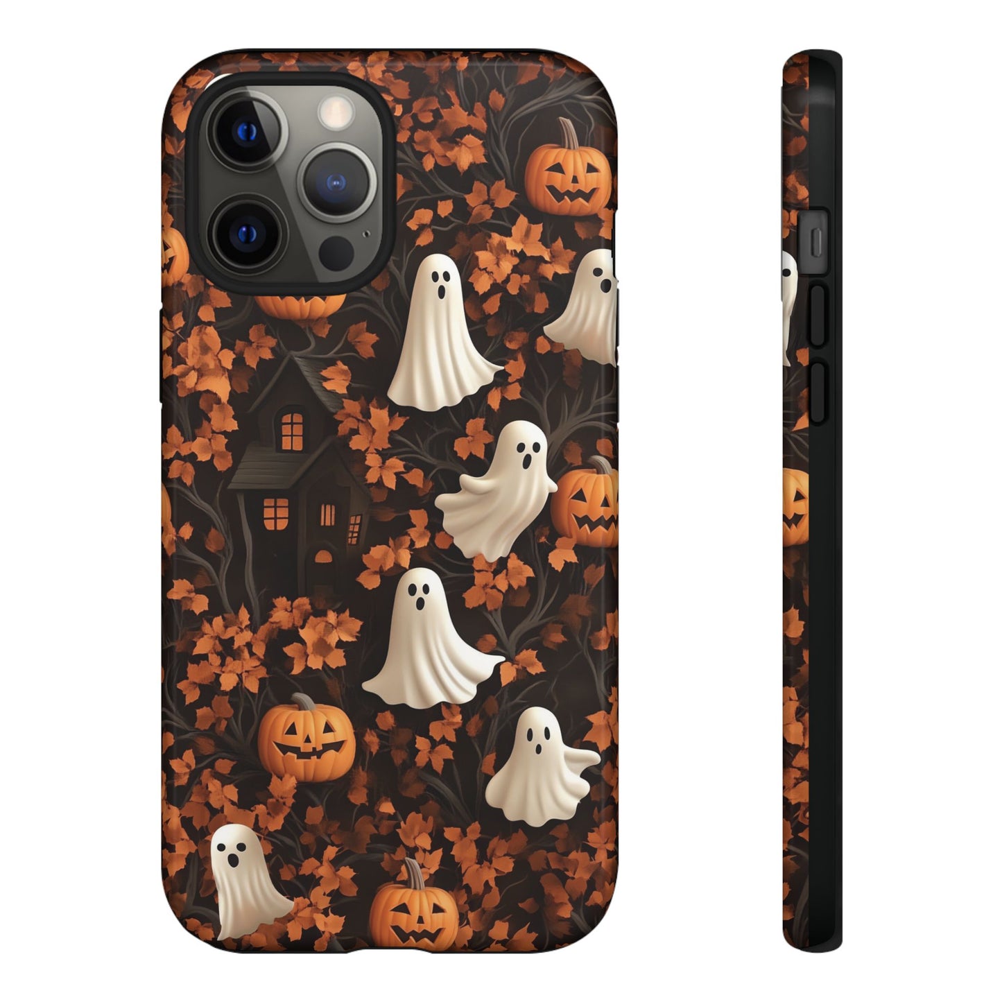 Halloween Ghosts & Autumn Leaves 3D Effect Phone Case