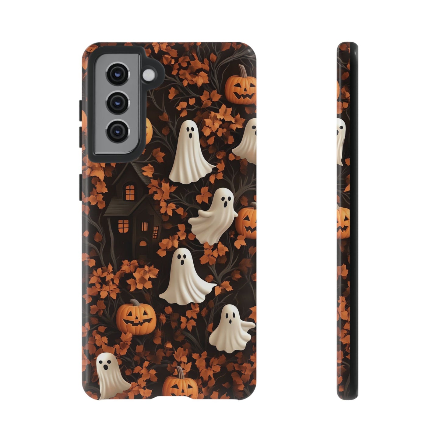 Halloween Ghosts & Autumn Leaves 3D Effect Phone Case