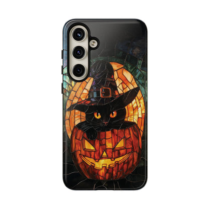 Witch's Cat Stained Glass Effect Phone Case