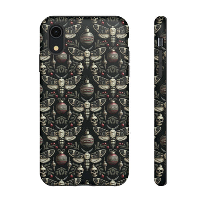 Dark Moth and Skull Holiday Phone Case