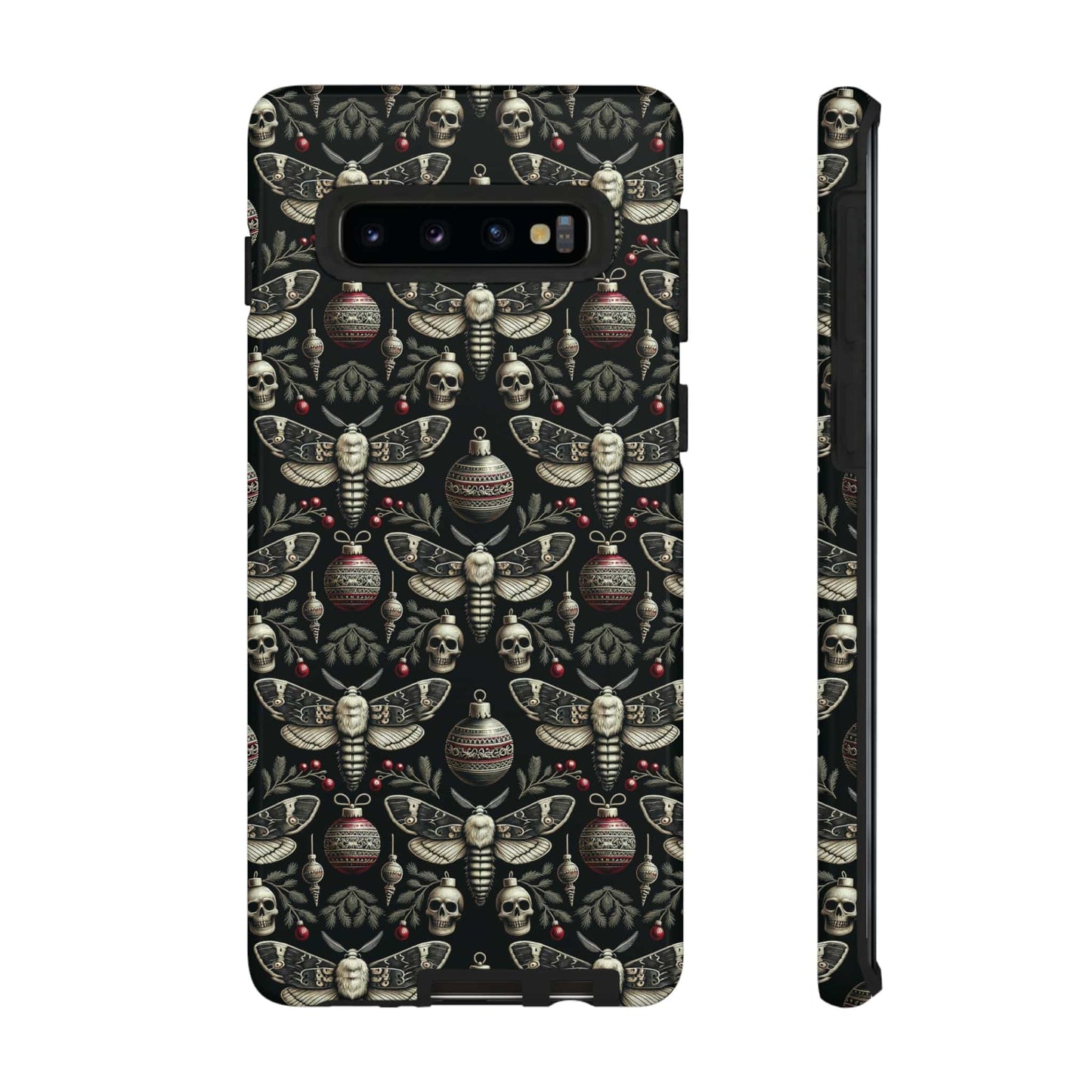 Dark Moth and Skull Holiday Phone Case