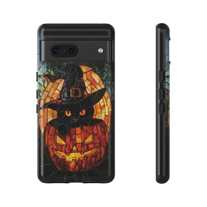 Witch's Cat Stained Glass Effect Phone Case