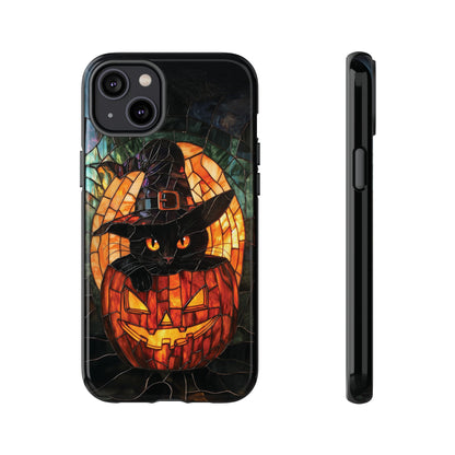 Witch's Cat Stained Glass Effect Phone Case