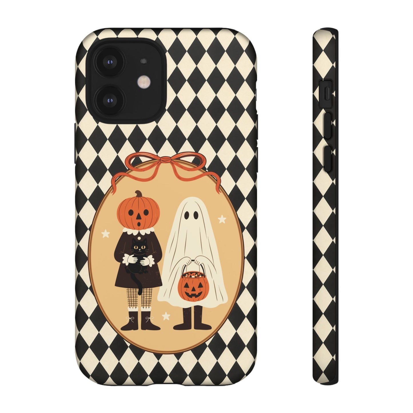 Retro Halloween Harlequin Impact Resistant Phone Case