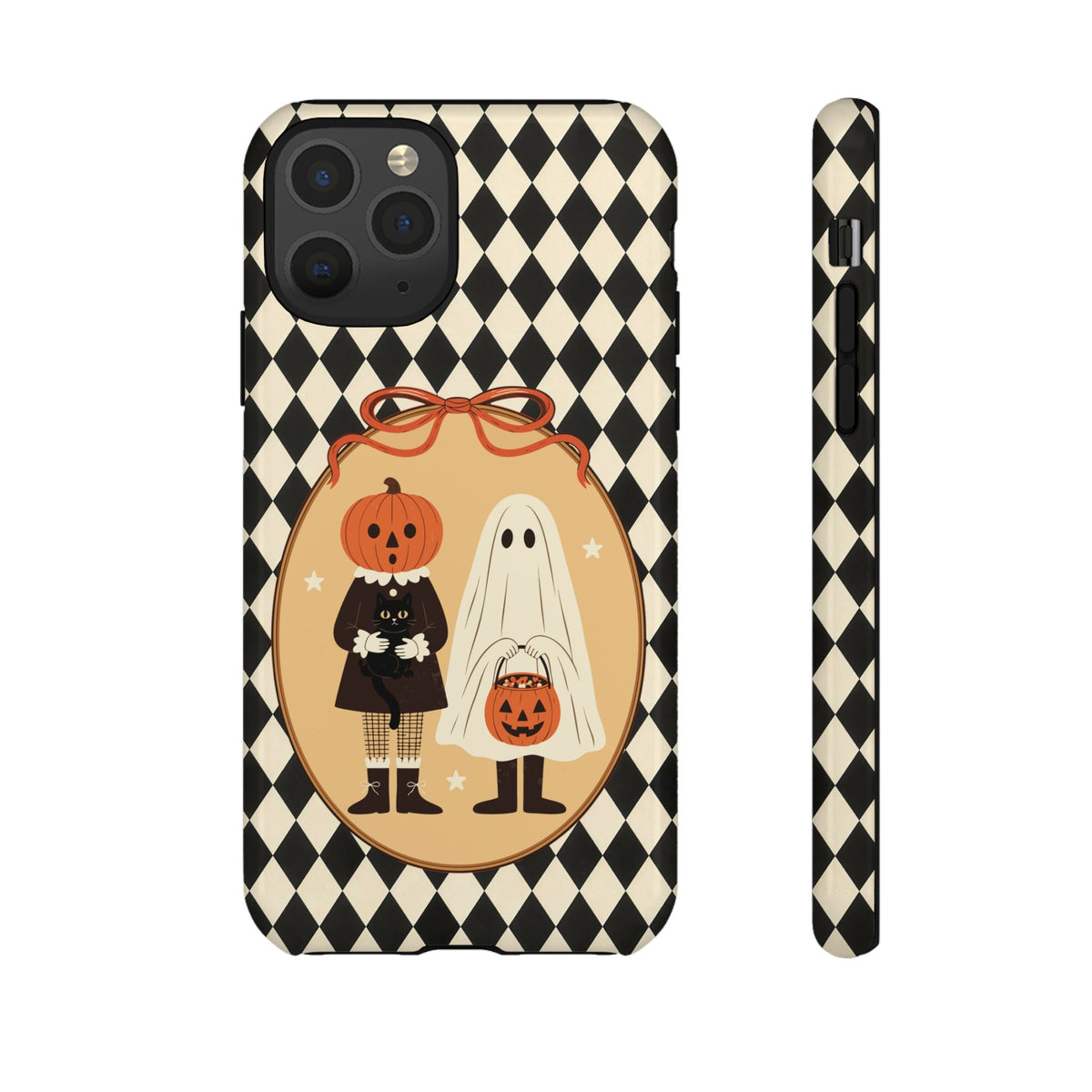 Retro Halloween Harlequin Impact Resistant Phone Case