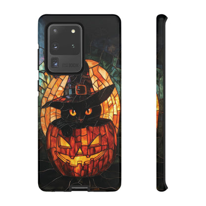 Witch's Cat Stained Glass Effect Phone Case