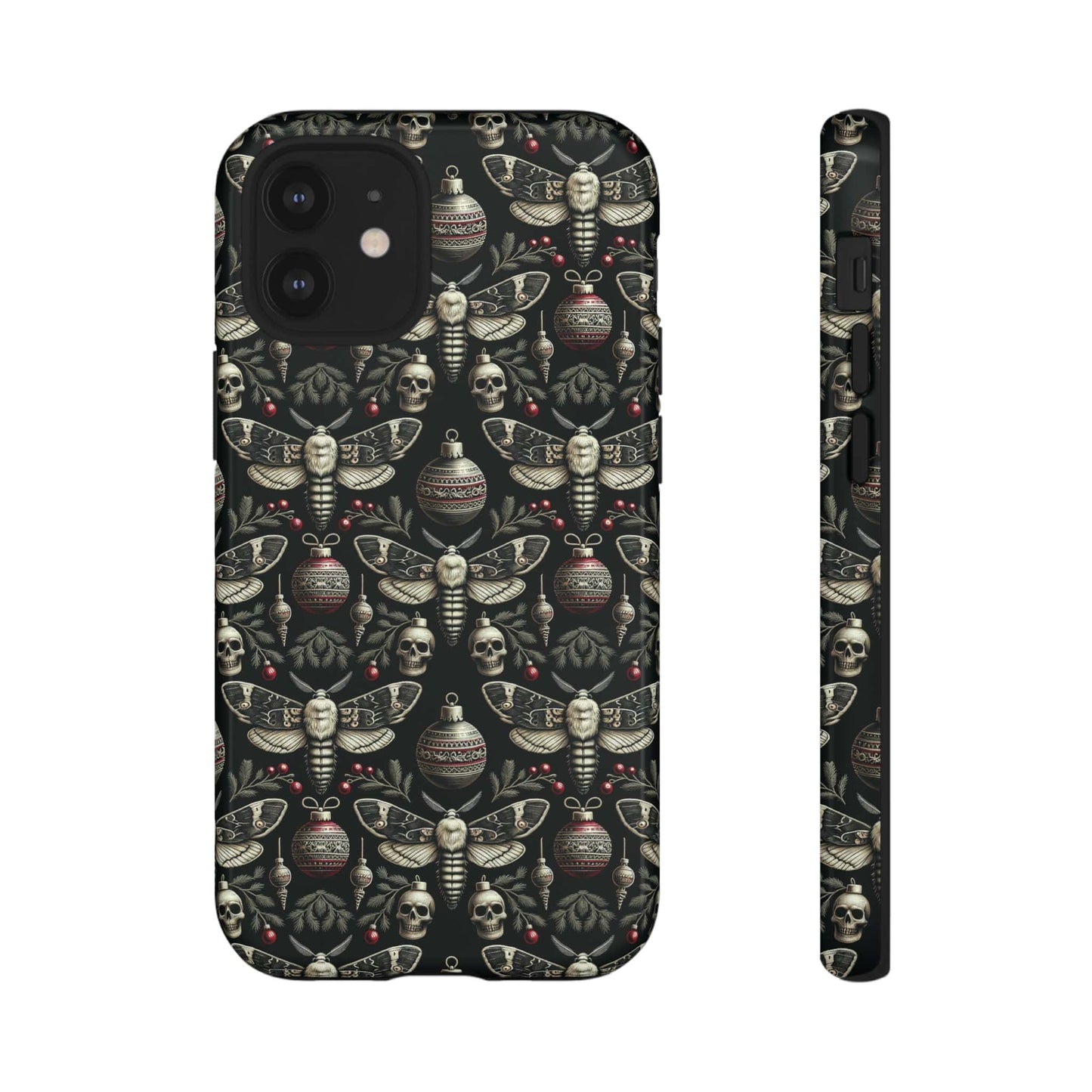 Dark Moth and Skull Holiday Phone Case