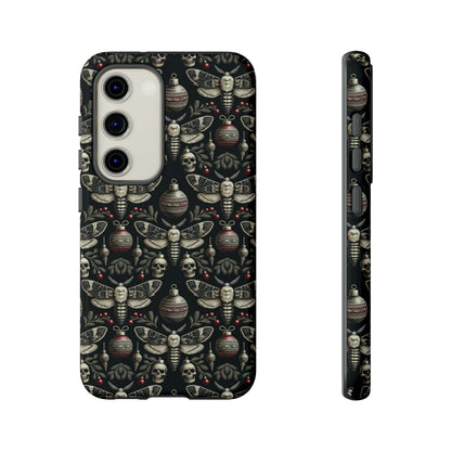 Dark Moth and Skull Holiday Phone Case