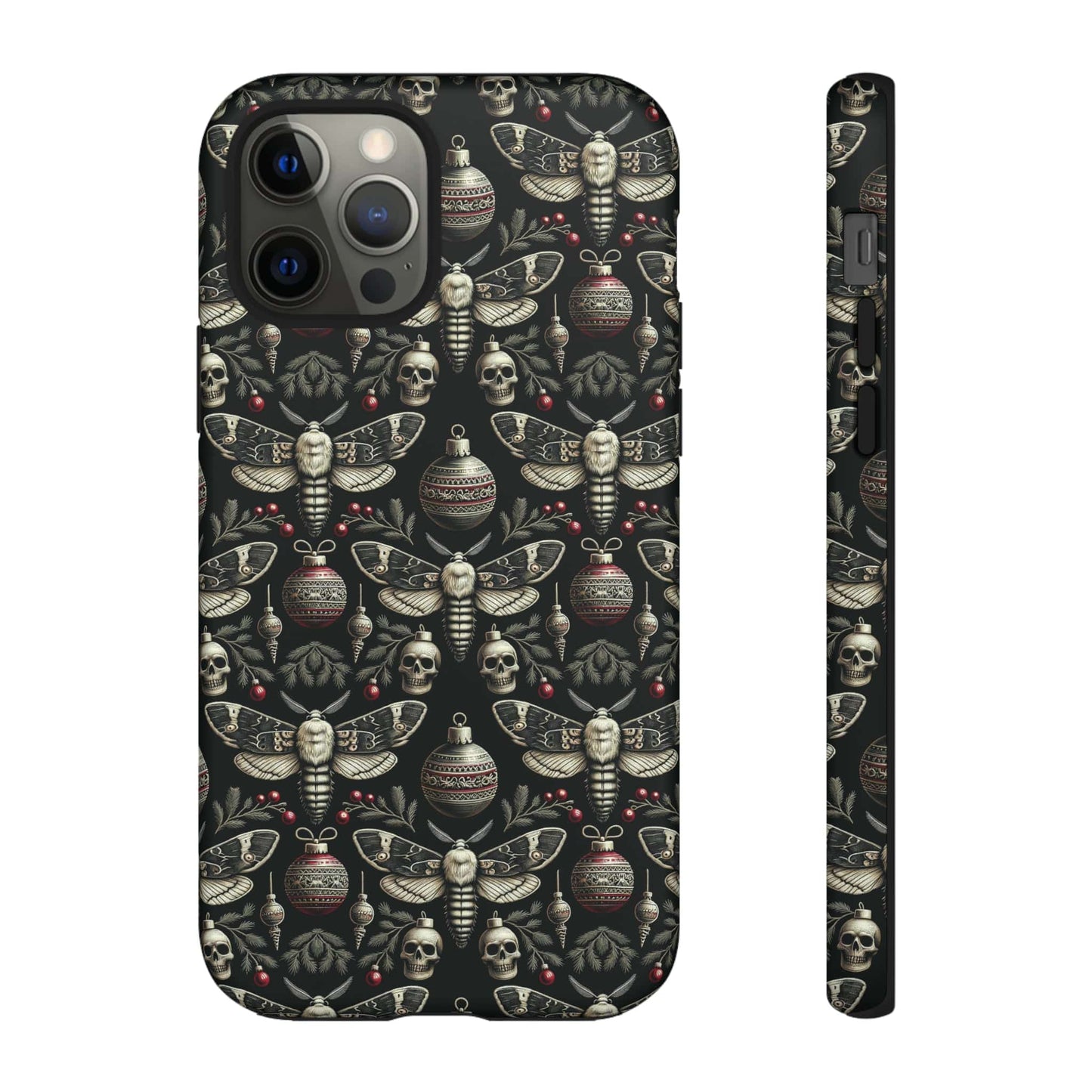 Dark Moth and Skull Holiday Phone Case