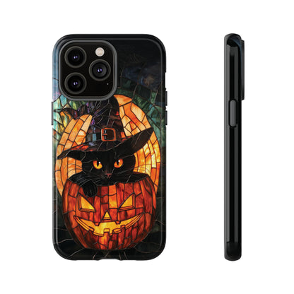 Witch's Cat Stained Glass Effect Phone Case