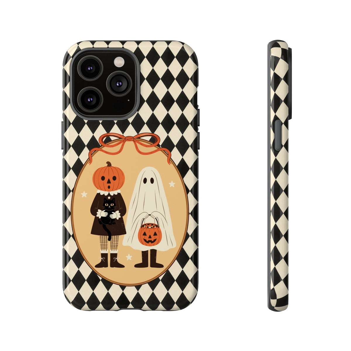 Retro Halloween Harlequin Impact Resistant Phone Case