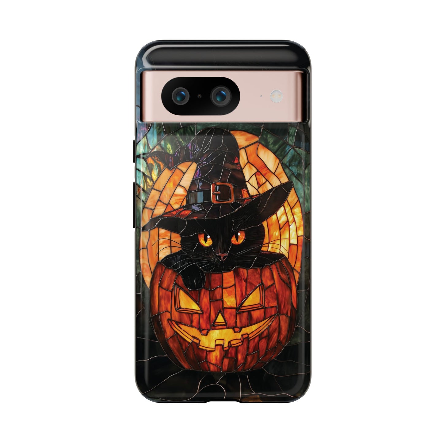 Witch's Cat Stained Glass Effect Phone Case