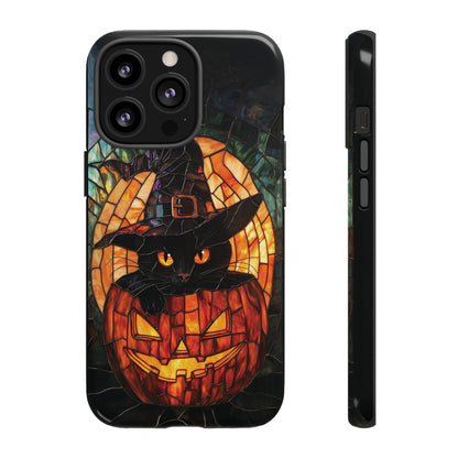 Witch's Cat Stained Glass Effect Phone Case