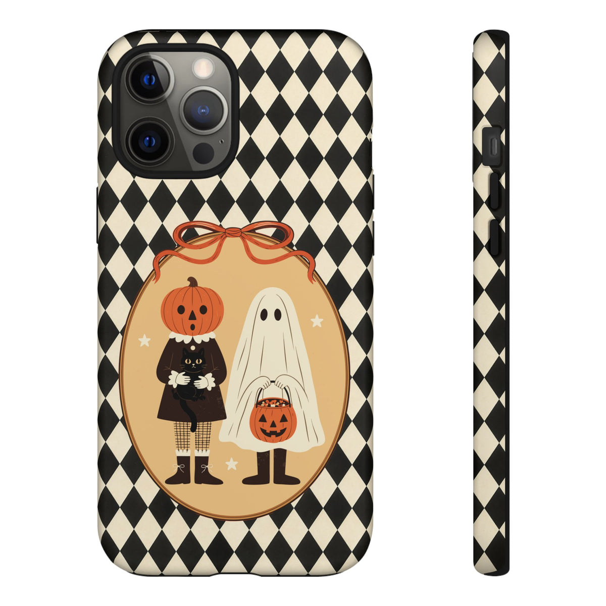 Retro Halloween Harlequin Impact Resistant Phone Case