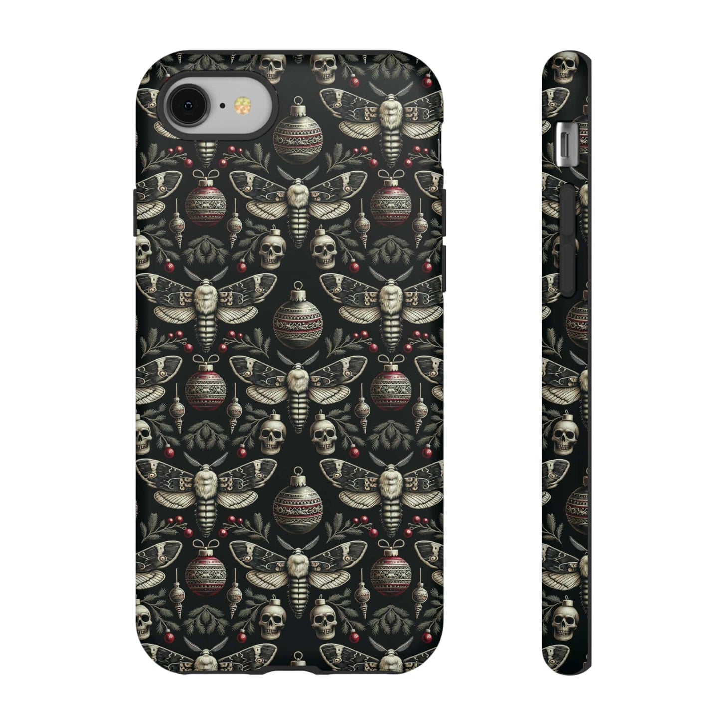 Dark Moth and Skull Holiday Phone Case