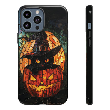 Witch's Cat Stained Glass Effect Phone Case