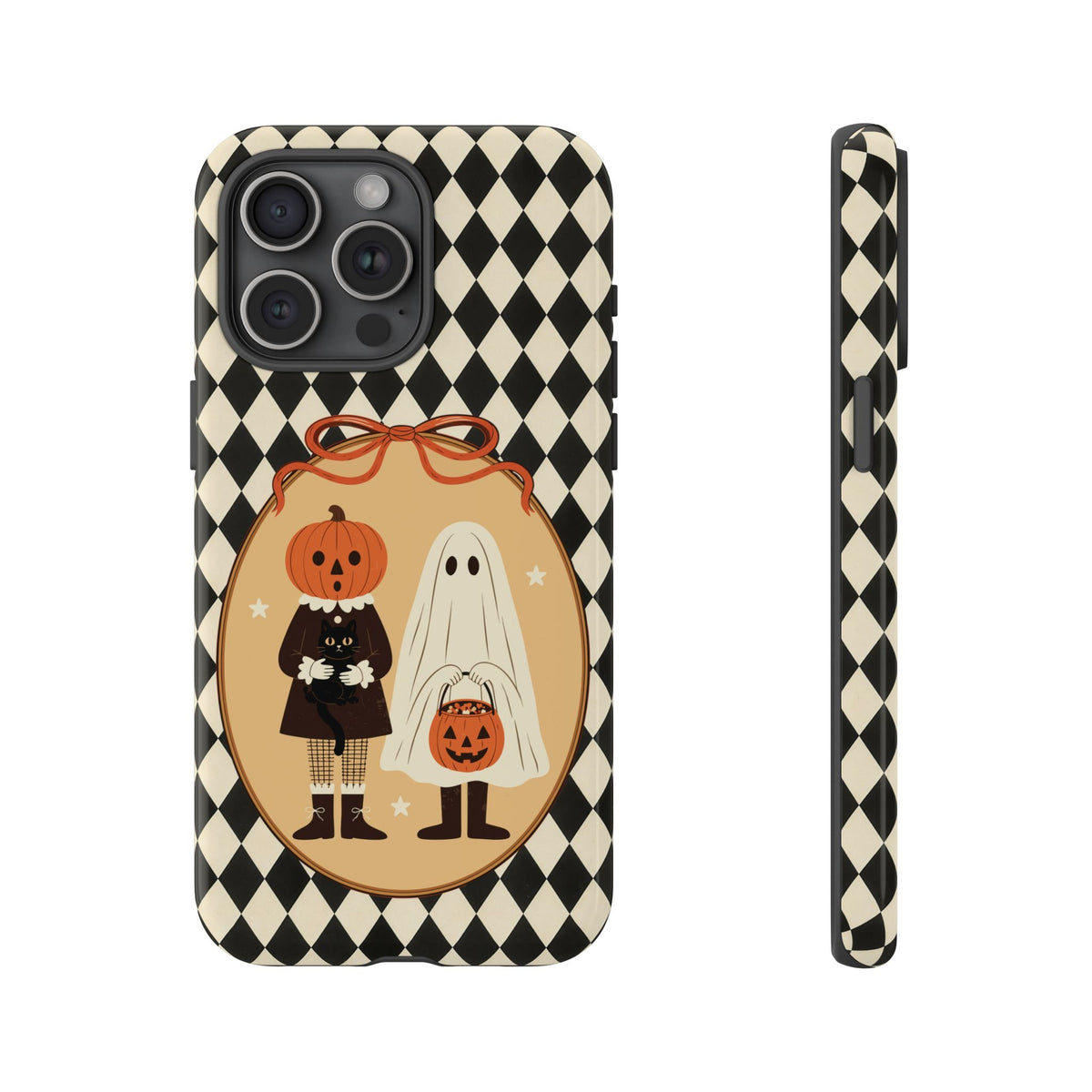 Retro Halloween Harlequin Impact Resistant Phone Case