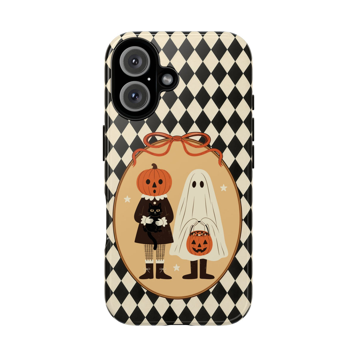 Retro Halloween Harlequin Impact Resistant Phone Case