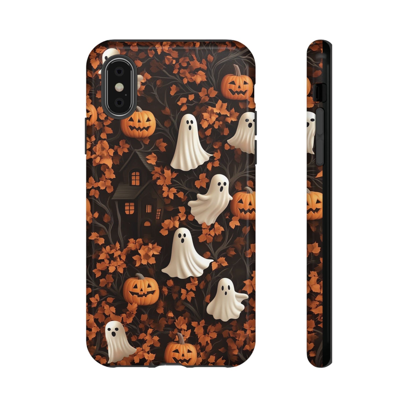 Halloween Ghosts & Autumn Leaves 3D Effect Phone Case