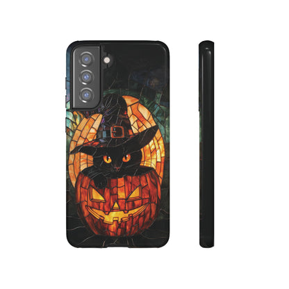 Witch's Cat Stained Glass Effect Phone Case