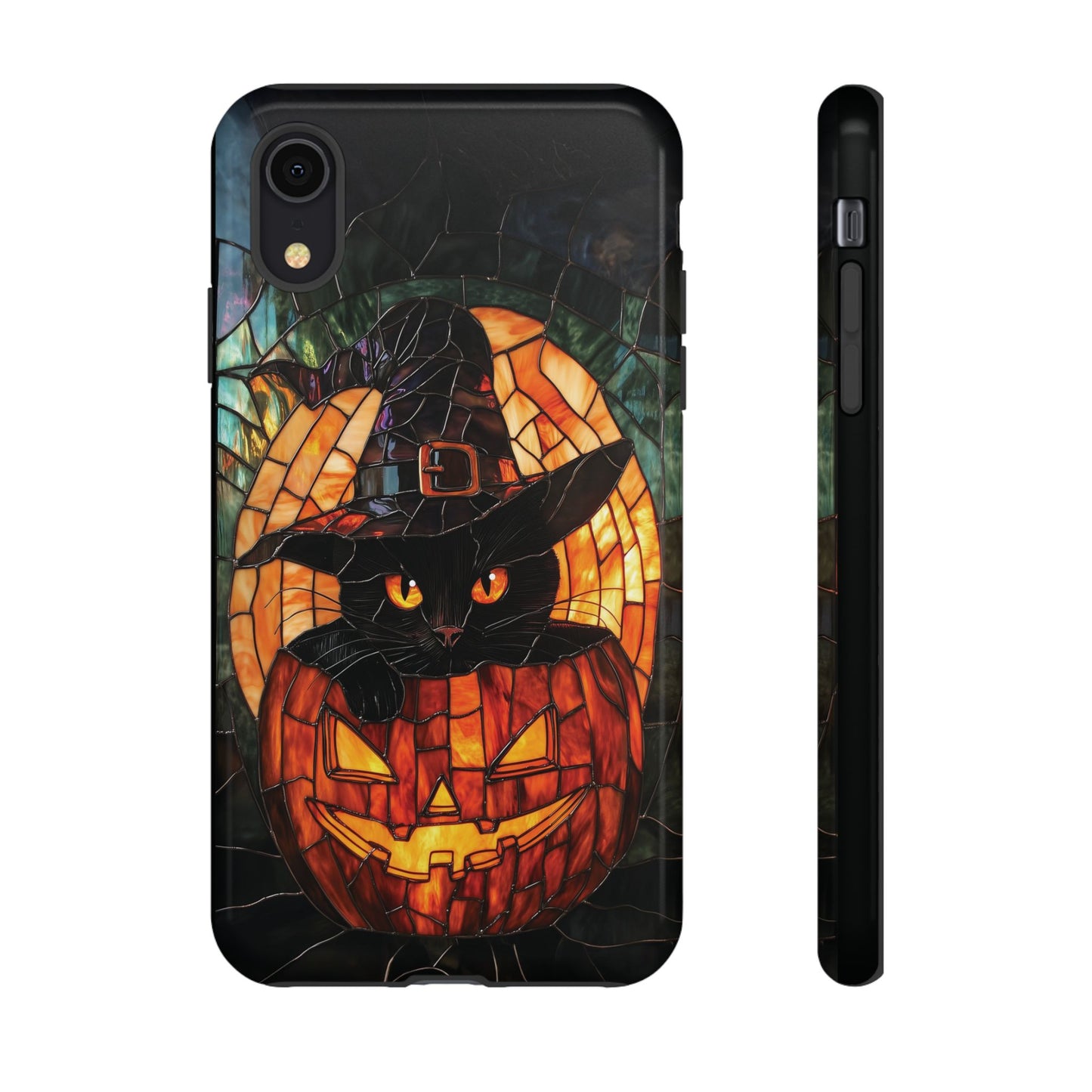 Witch's Cat Stained Glass Effect Phone Case