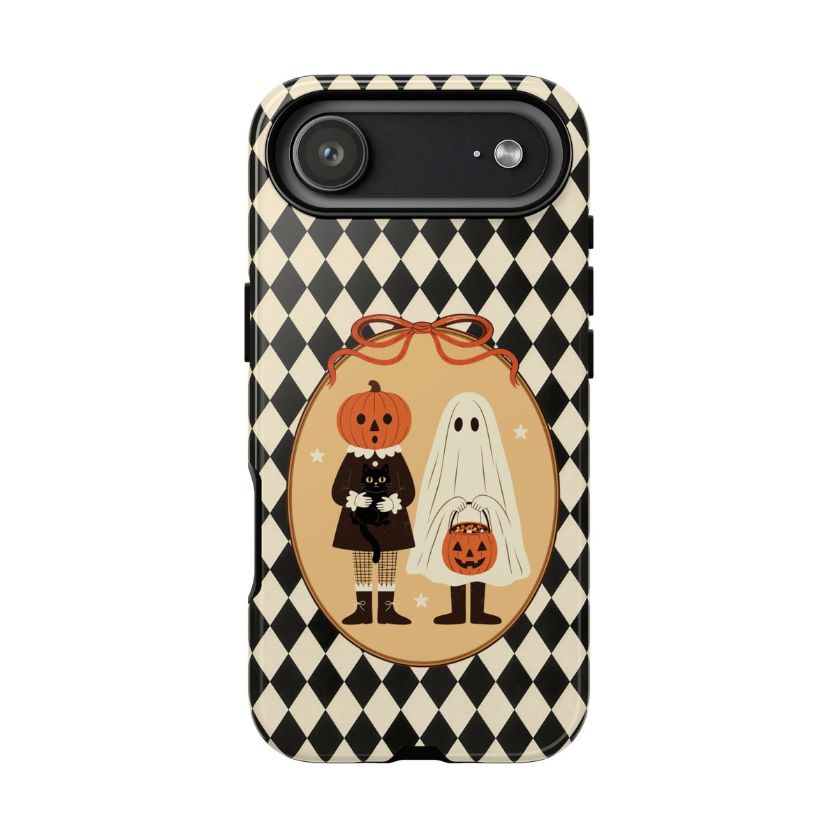 Retro Halloween Harlequin Impact Resistant Phone Case