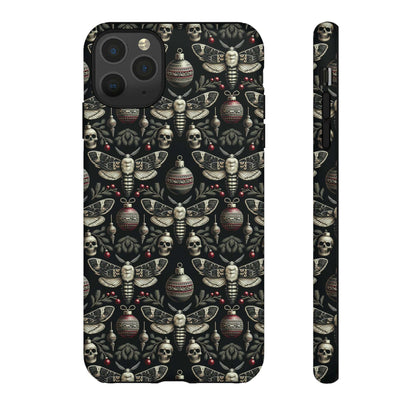 Dark Moth and Skull Holiday Phone Case